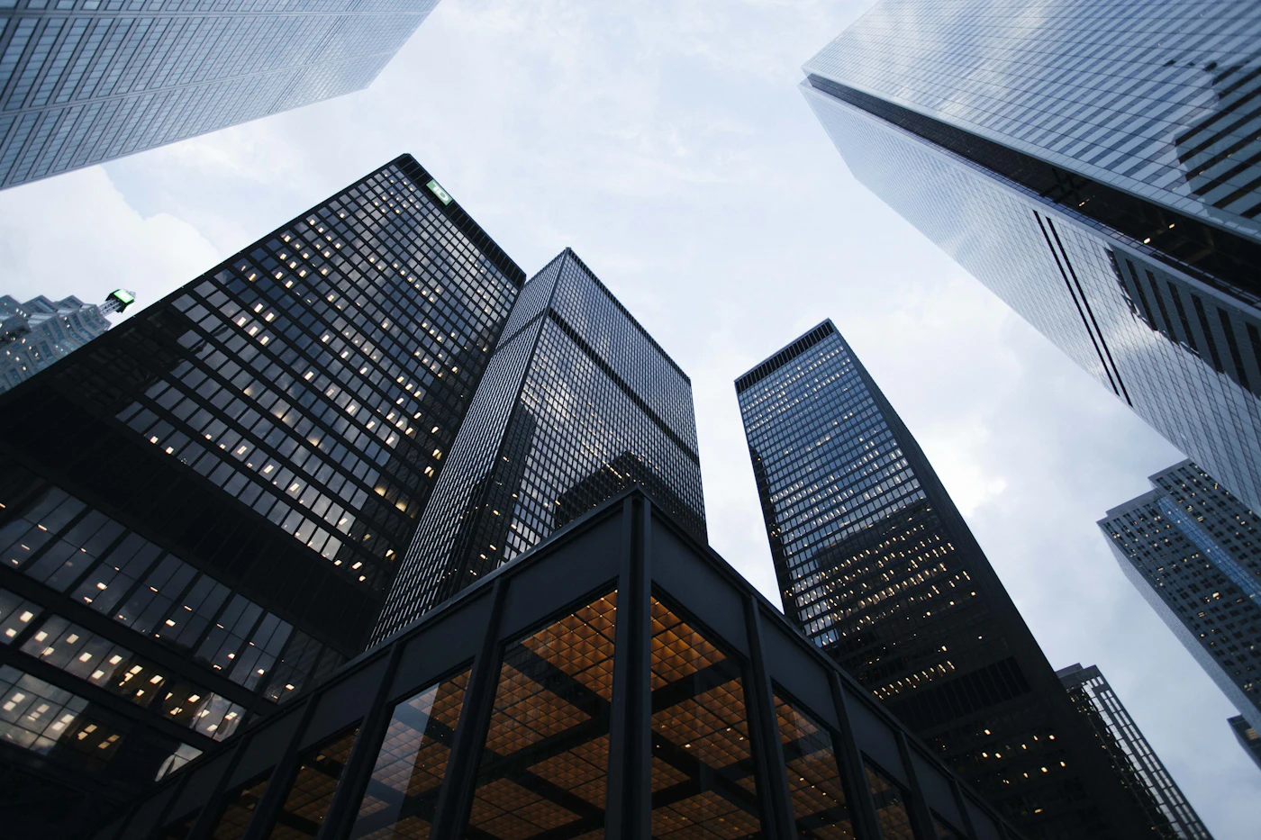 Detail of a glass office tower